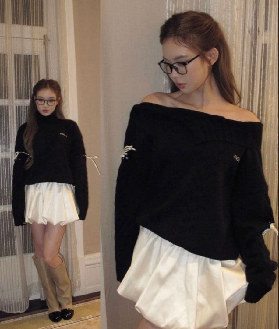 ANDWANG Ribbon Balloon CutoutDress