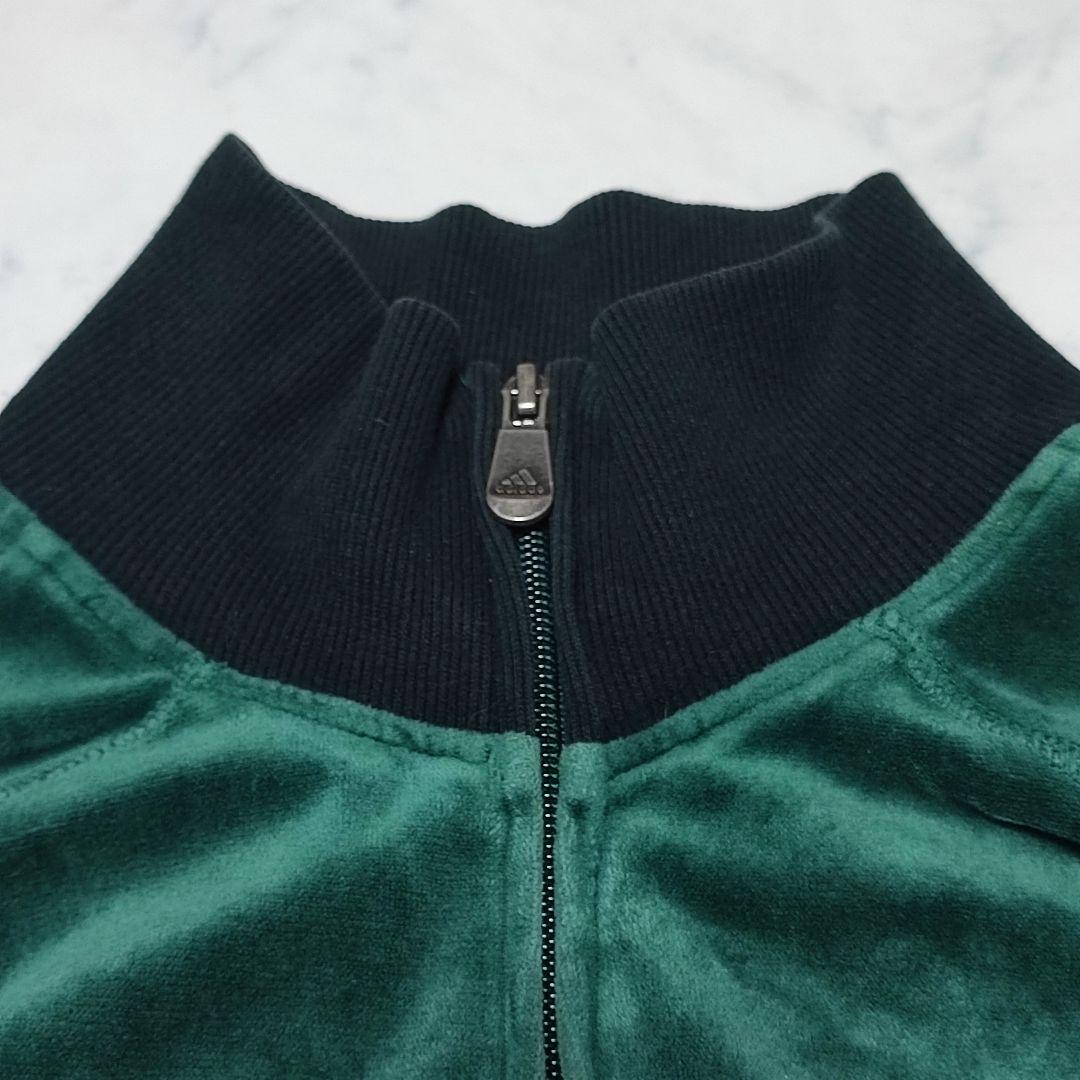 adidas アディダス ベロア トラックジャケット ジャージ グリーン 緑