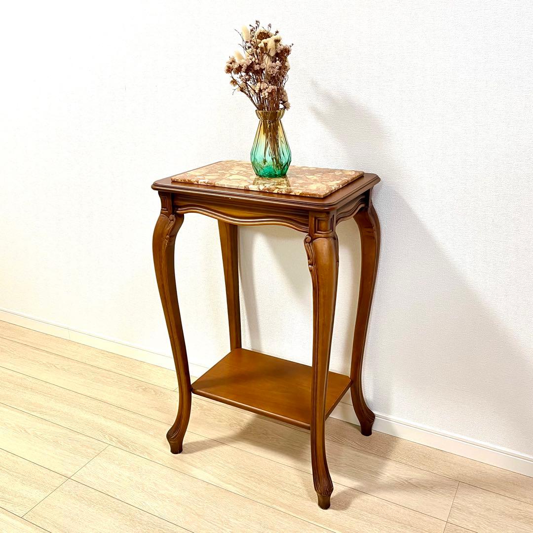 (つ50)大理石コンソールテーブル/ナイトテーブル/花台/飾り台/イタリア家具 大理石 コンソールテーブル ナイトテーブル 花台 飾り台 イタリア家具