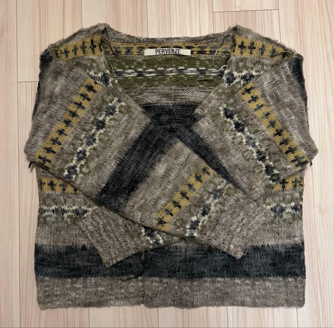 PERVERZE モヘア カーディガン 2022 gray セーター パーバーズ - メルカリ