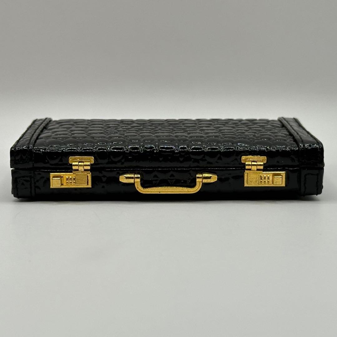 未使用】BALLY バリー カードケース アタッシュケース型 クロコ型押し