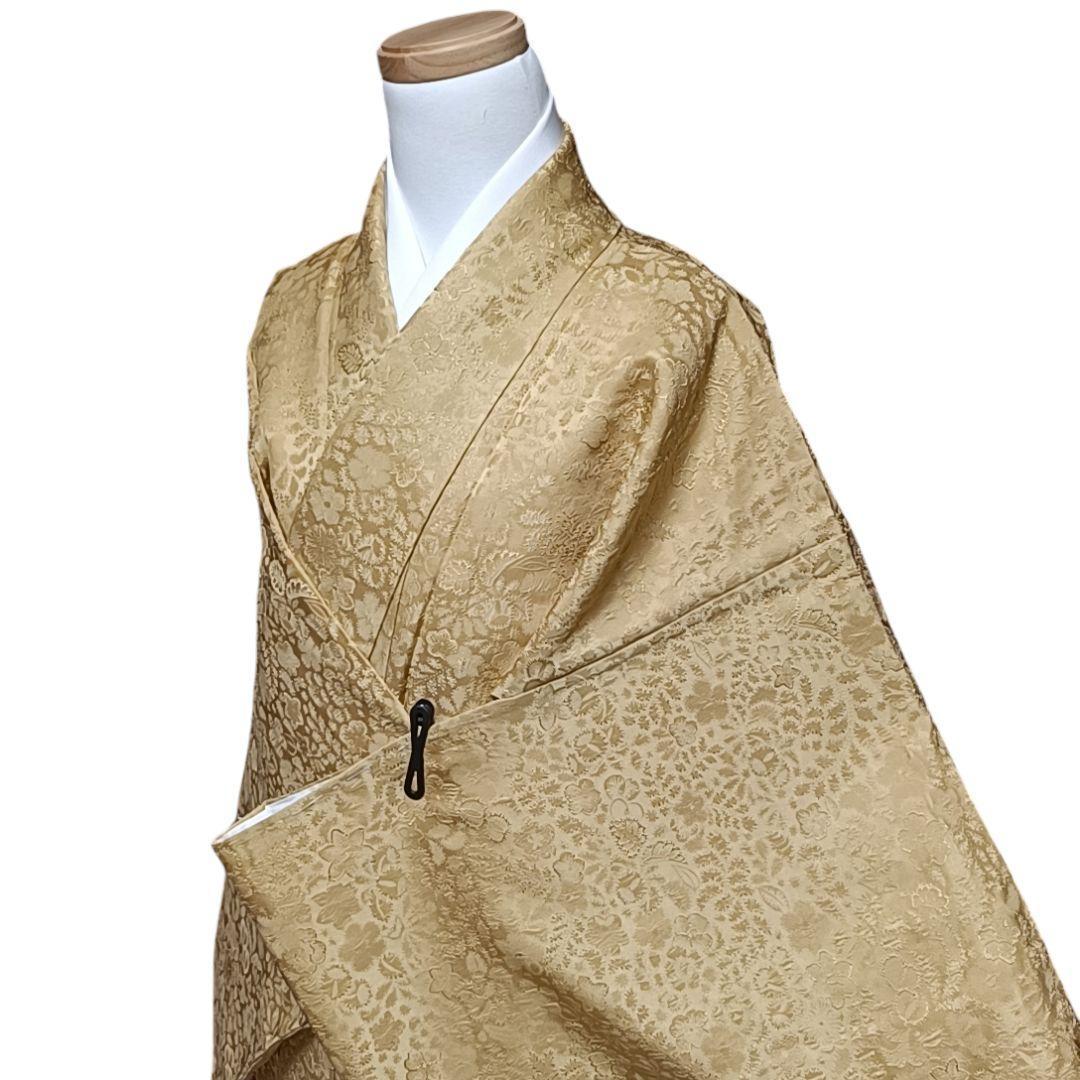 み*3様 ☆18 えっと 色無地 花地紋 山吹色 ふくよかさん トールサイズ