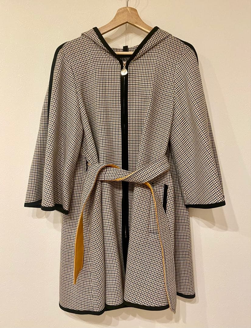 penny black ペニーブラック フーデットコート ポンチョ 千鳥格子 penny black ペニーブラック フーデットコート ポンチョ 千鳥格子