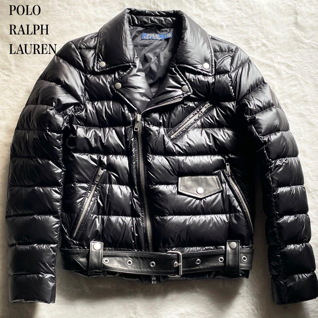 ポロラルフローレン ダウン ダウンジャケットライダースダウン レザー