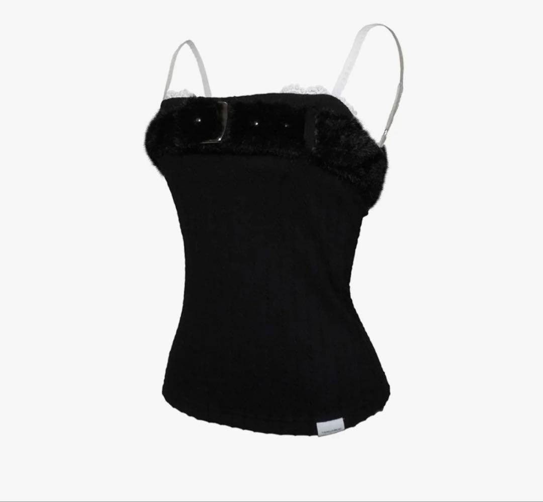 theredthread S bold belt tops　ブラック THEREDTHREAD / ザレッドスレッド】S bold belt tops