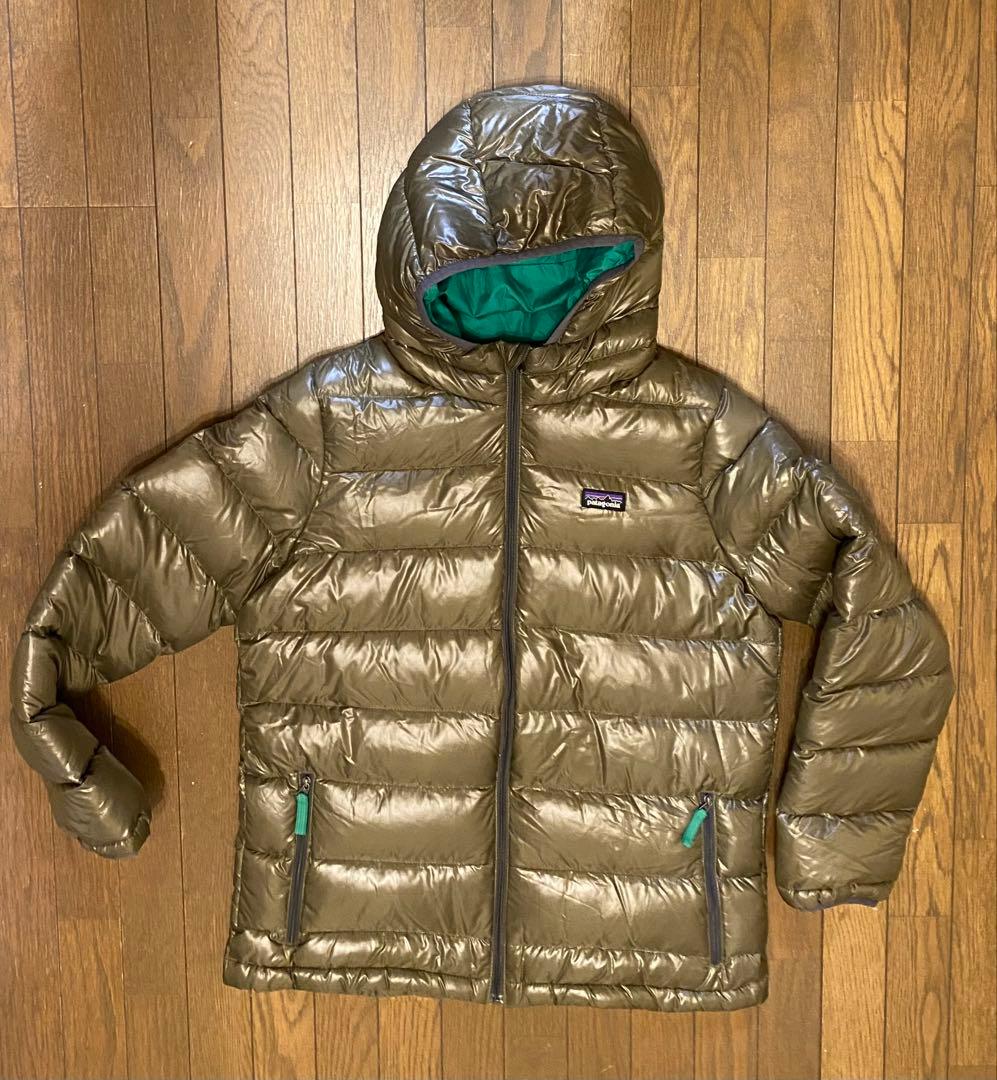 patagonia ダウンジャケット ボーイズ XL オリーブグリーン 緑 - メルカリ