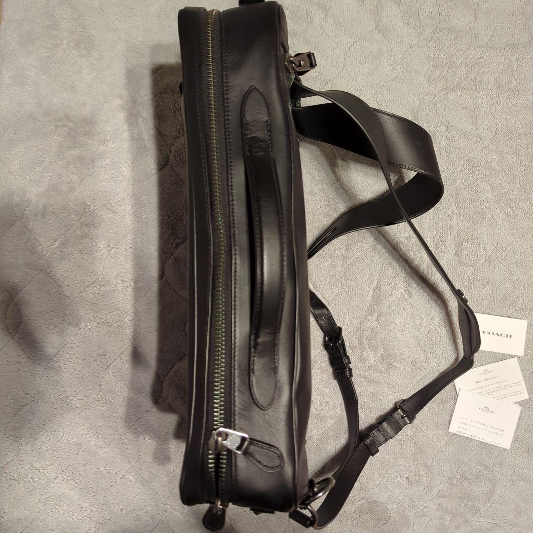 使用回数5日】COACH ブラック レザービジネスバッグ リュック紐収納可