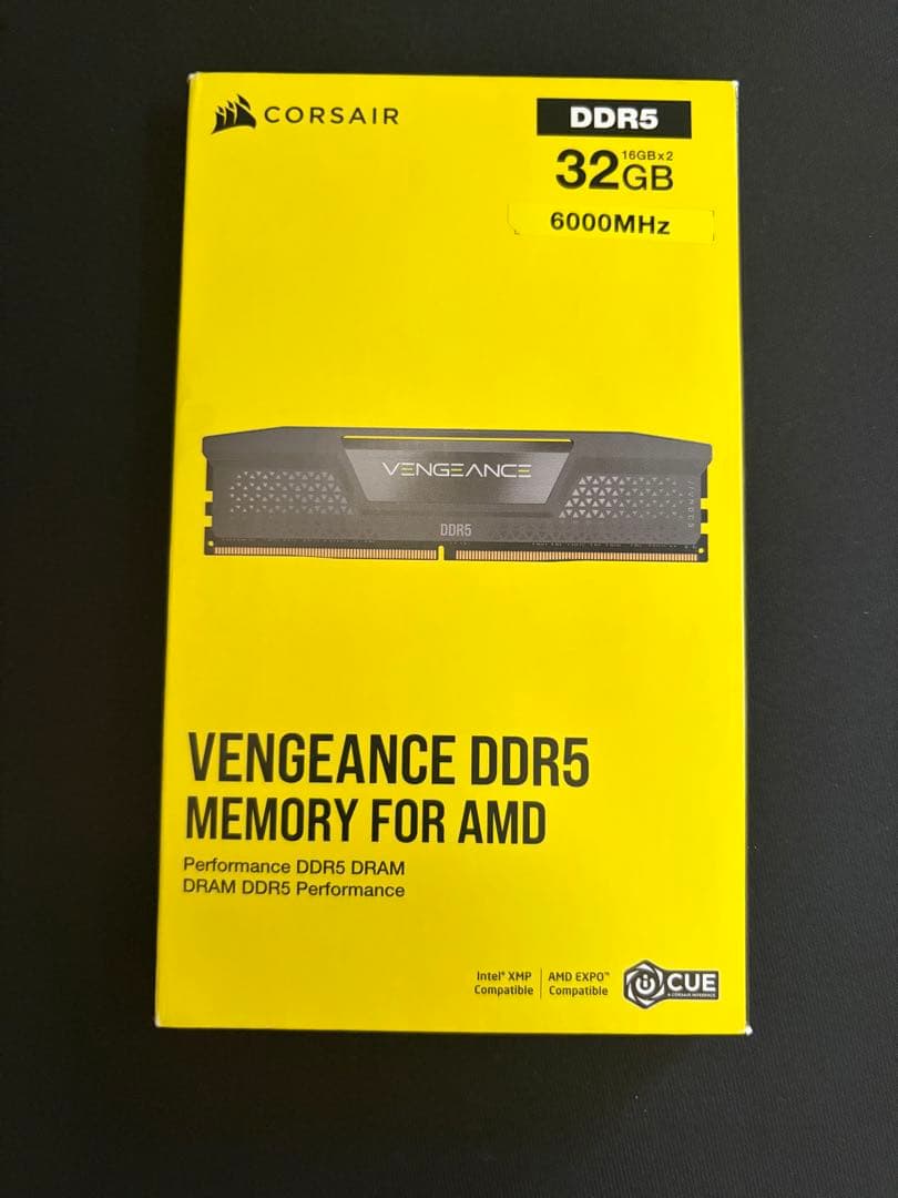 メモリー CORSAIR VENGEANCE DDR5 32GB 6000MHz CORSAIR Vengeance DDR5 32GB (2x16GB) DDR5 6000MHz CL36 AMD Expo