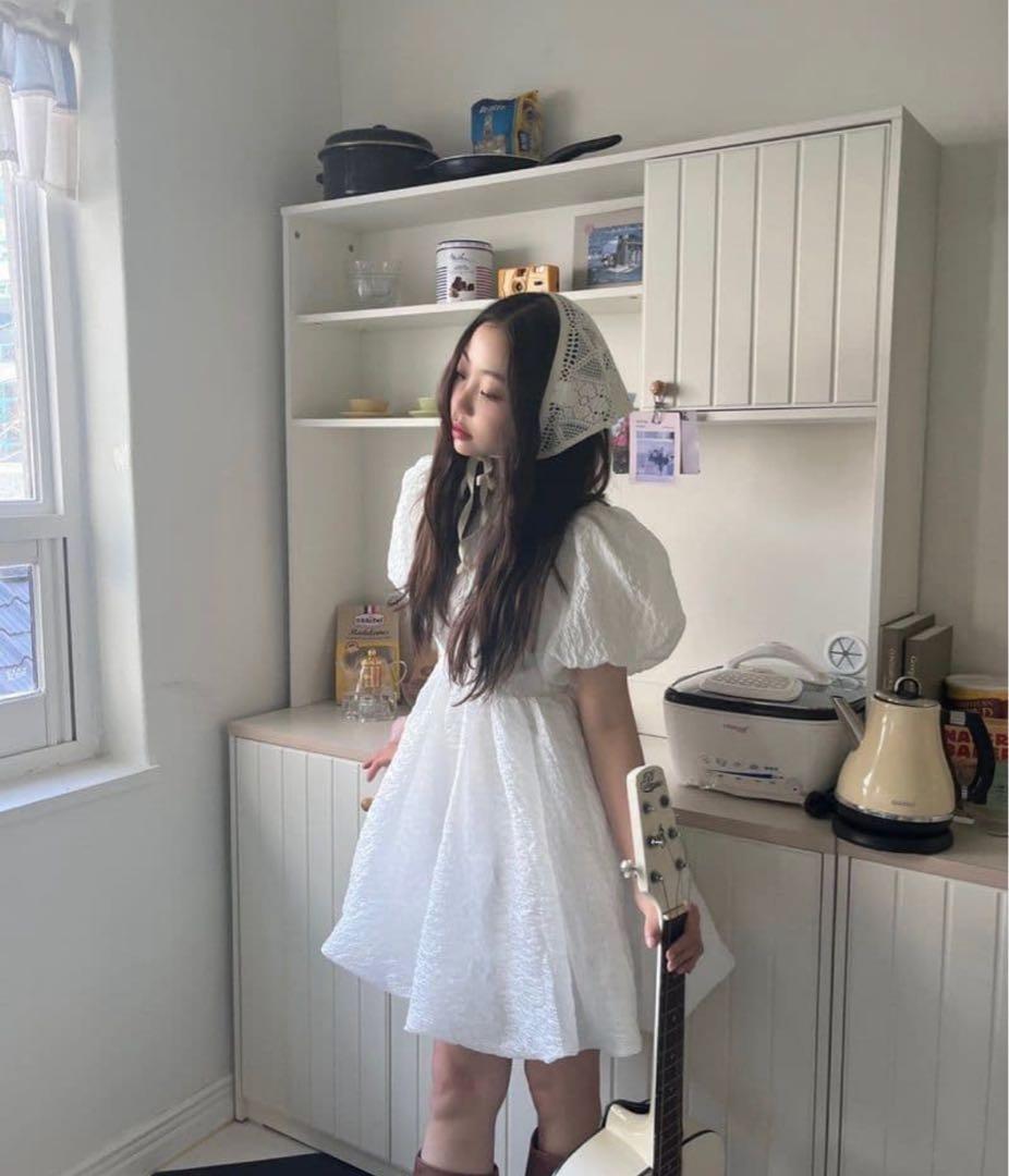 即日発送】トリートユアセルフ バルーンフラワージャガードワンピース