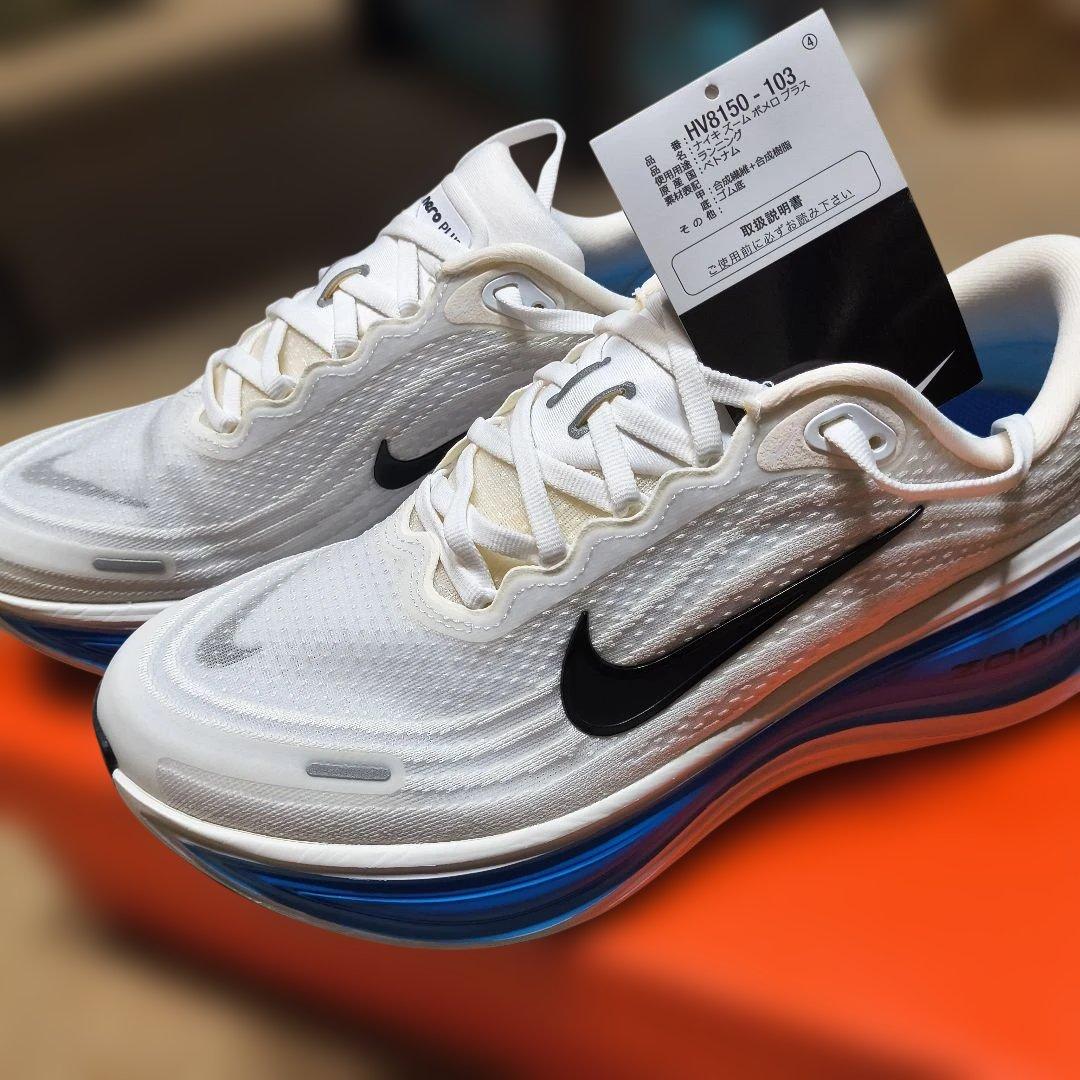 Nike ボメロプラス 27cm ランニングシューズ ホワイト/ブルー - メルカリ