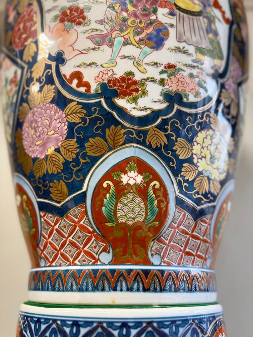 T18 豪華 有田焼 染錦「夢右衛門」沈香壺 高さ118㎝ 伊万里焼