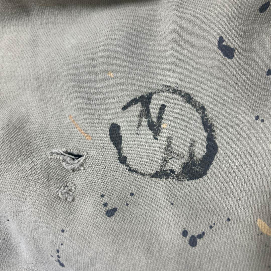 新品 NEIGHBORHOOD ダメージ加工 クルーネックスウェット ペイント