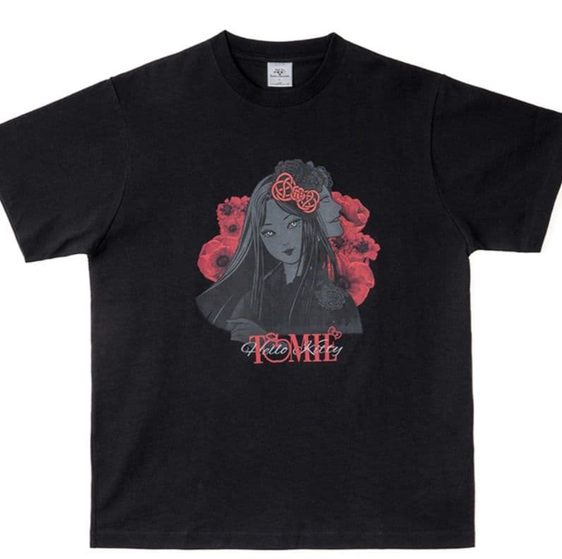 伊藤潤二×サンリオキャラクターズ 着物富江 Tシャツ ギャル富江 XL