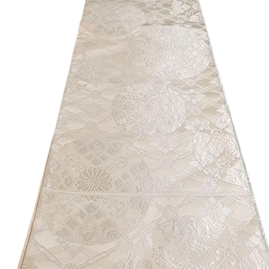 LULU12 袋帯 花 花輪 白 オフホワイト 上品 人気