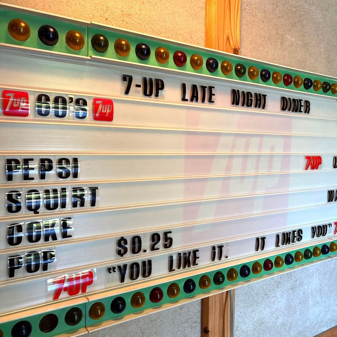 宝物！ 60s 70s セブンアップ メニューボード 看板 ネオンサイン 7up