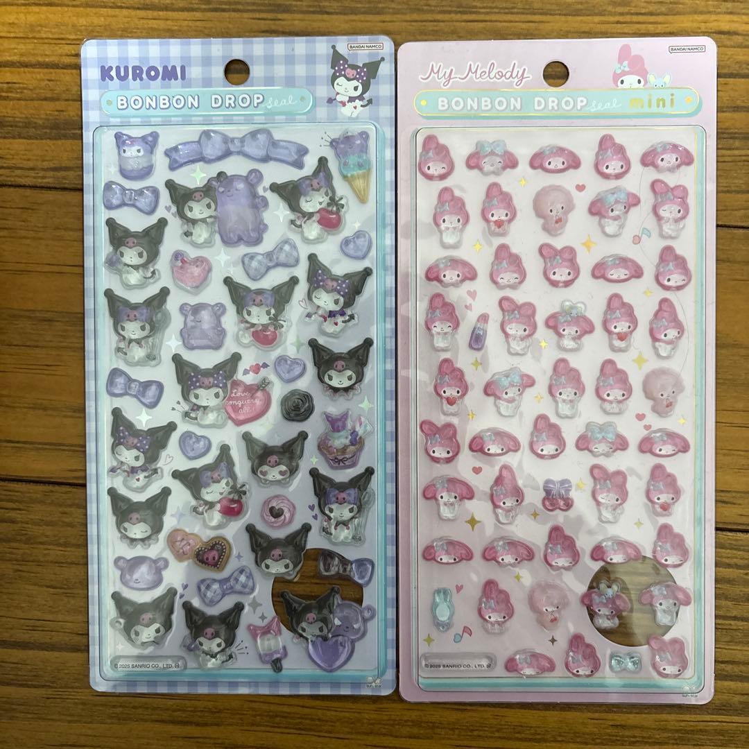 ボンボンドロップシール、コットンパフィシール 正規品サンリオ