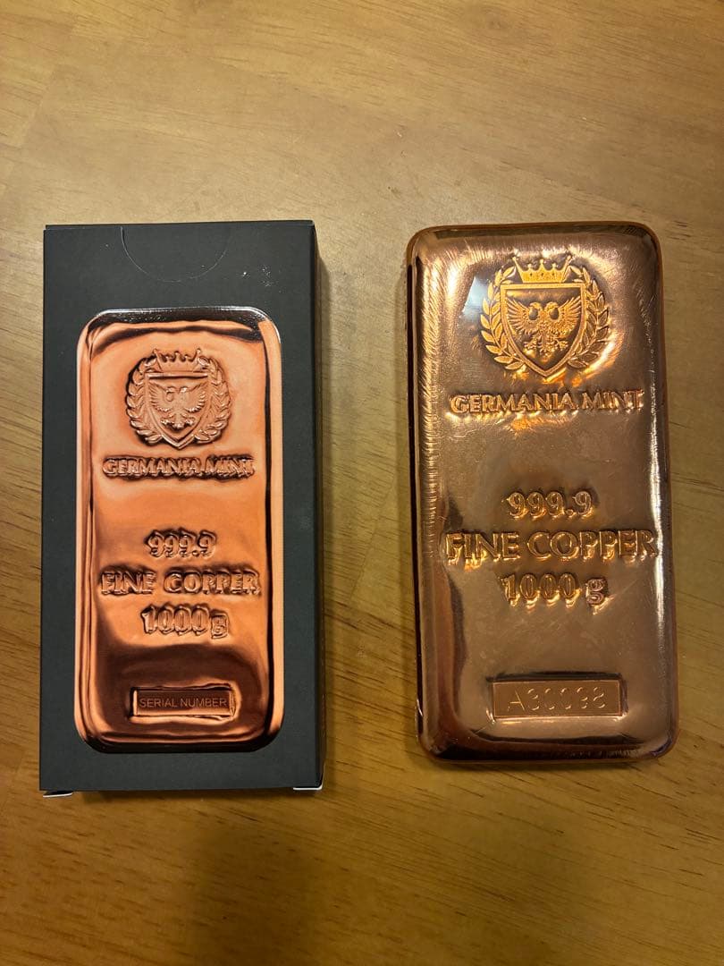 ⭐︎美品GERMANIA MINT 999.9 純銅バー 1000g