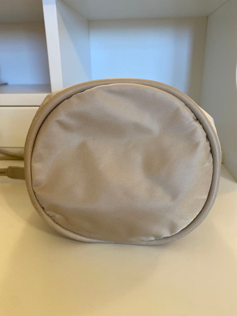 セリーヌCELINEベージュ ナイロン 巾着型 ショルダーバッグ