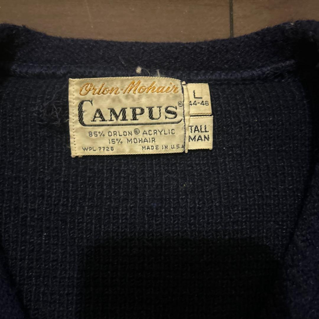 ゆ*様 60s campus モヘアニット ネイビー ビックサイズ - メルカリ