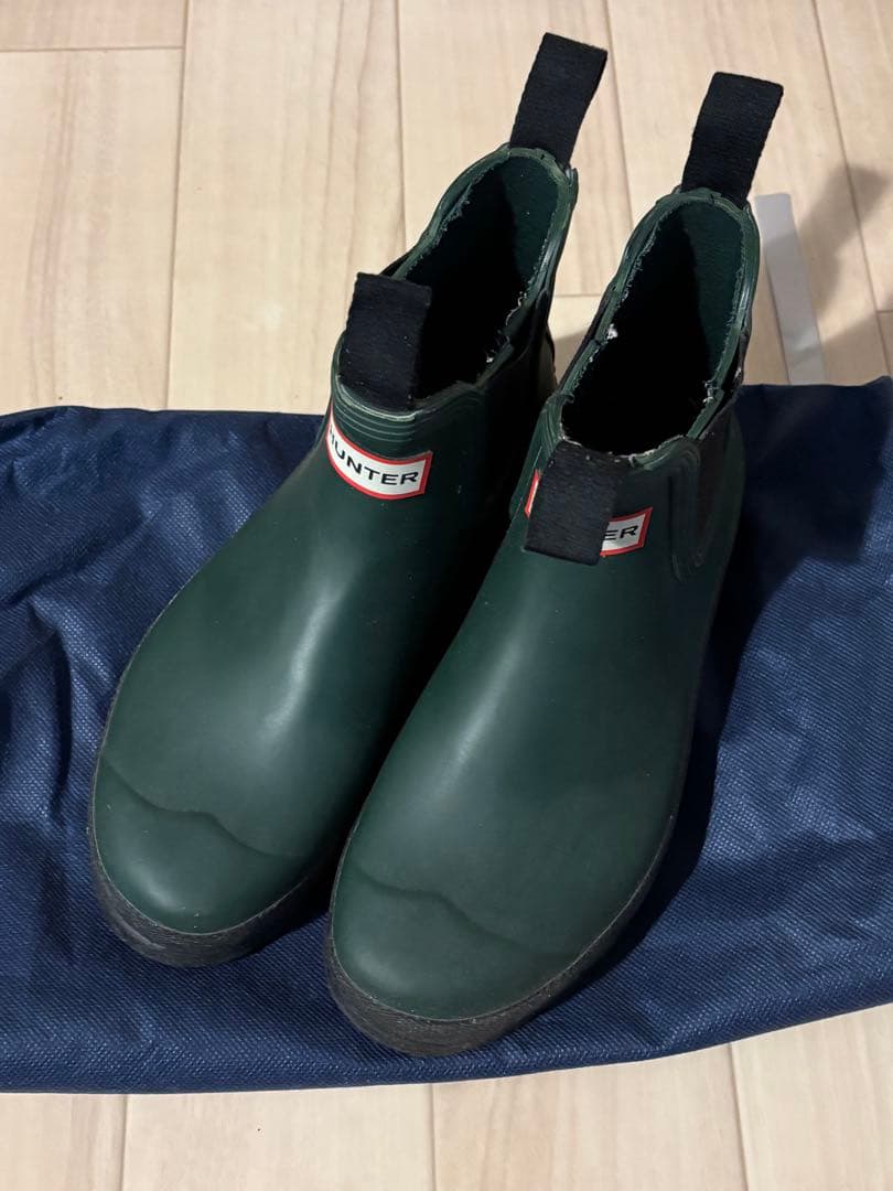 人気定番商品！ HUNTER ダークグリーン ショートブーツ - メルカリ