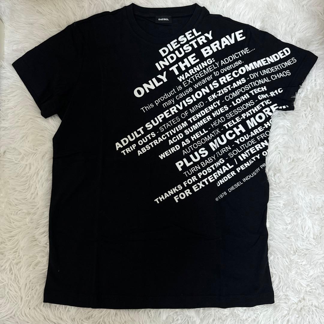 ディーゼル DIESEL ロゴ プリント Tシャツ ブラック 黒 L - メルカリ