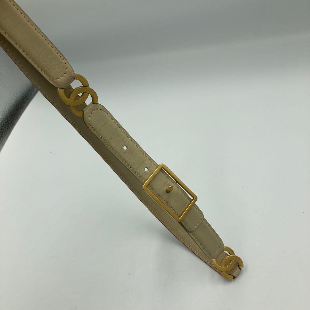 5766】CHANEL シャネル ベルト ココマーク ベージュの通販はau PAY