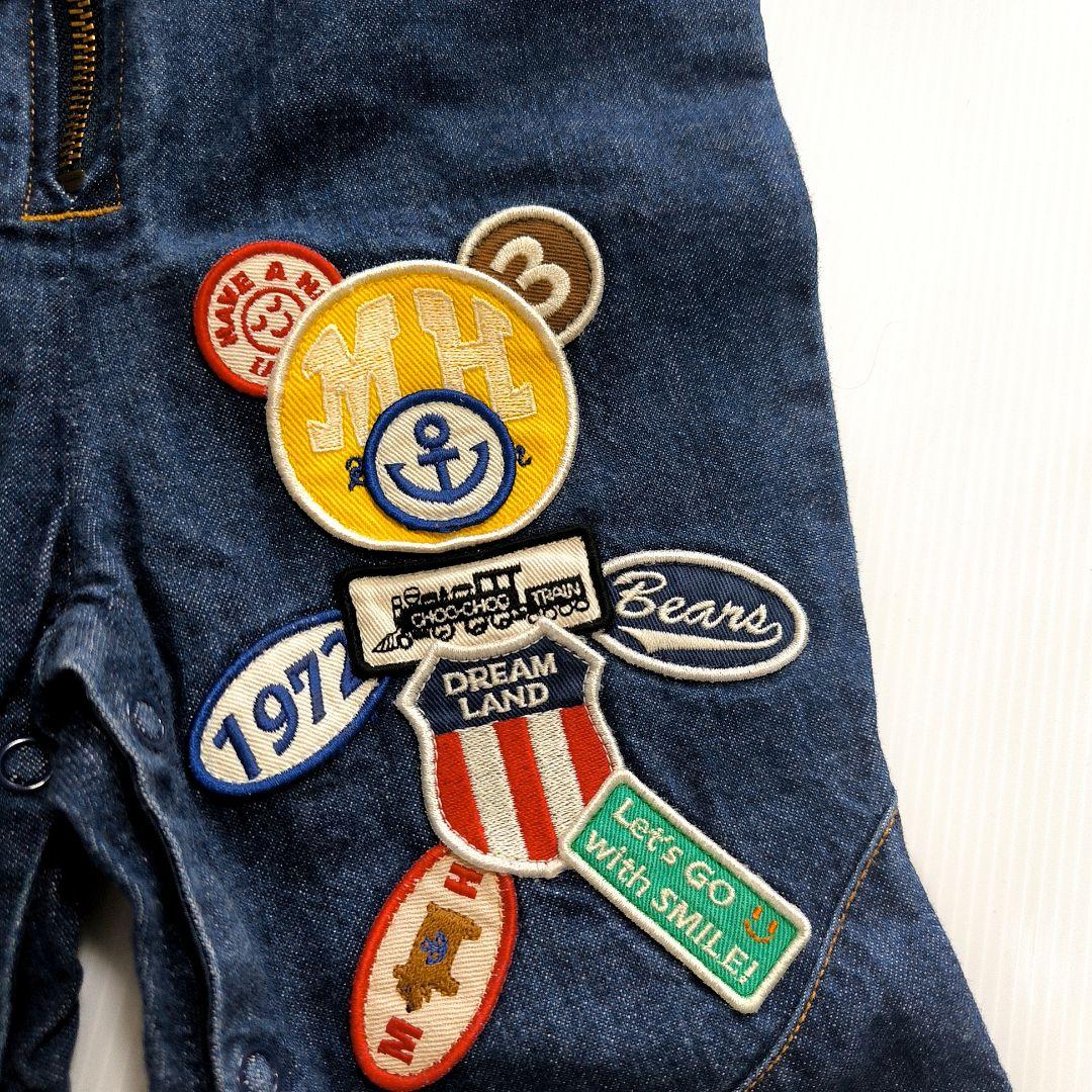 美品☆ミキハウス デニムロンパース 80 - メルカリ