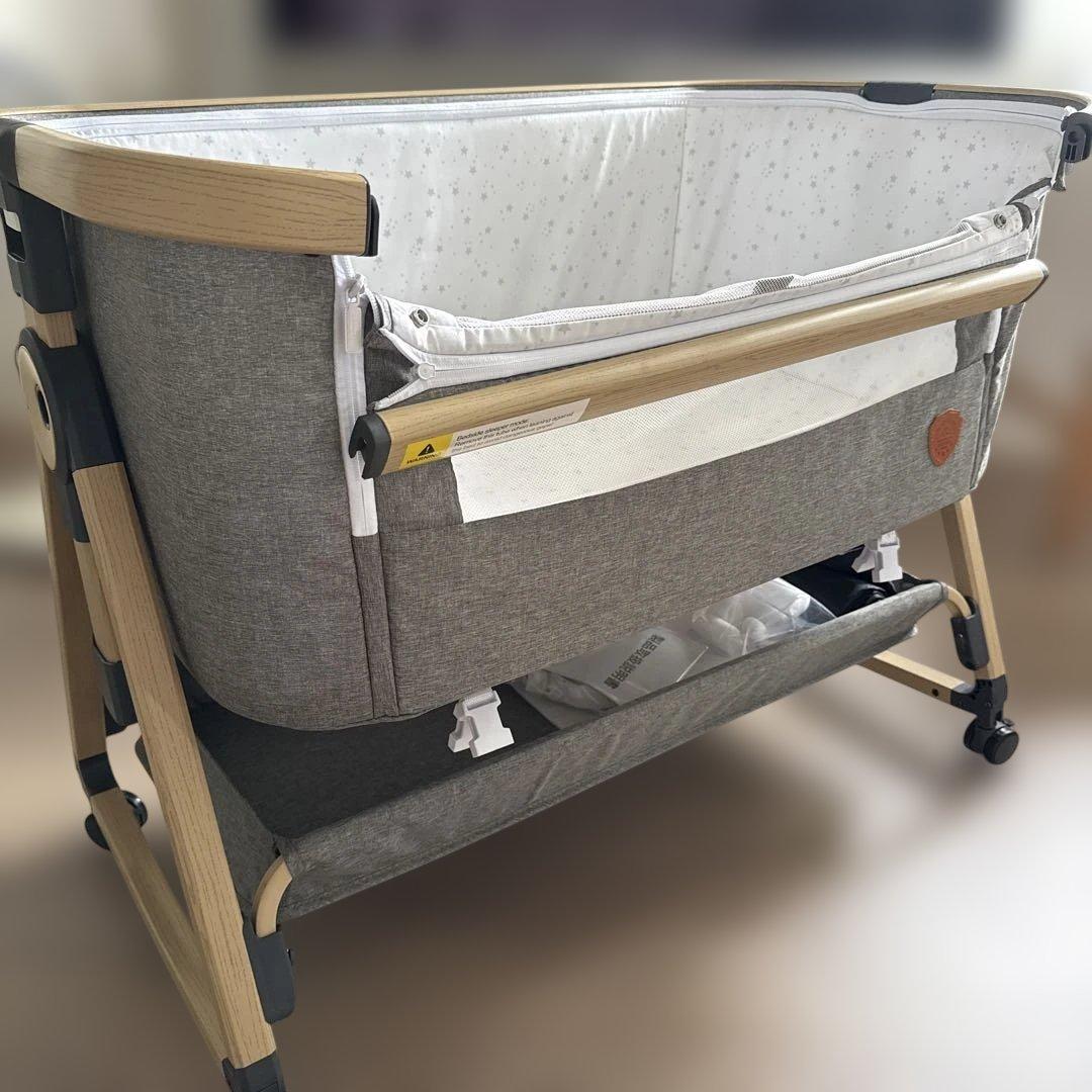 美品 ベビーベッド HZDMJ グレー 楽天ベビーベッド部門No.1 楽天市場】HZDMJ ベビーベッド 折りたたみ 添い寝 添い寝ベッド 高さ