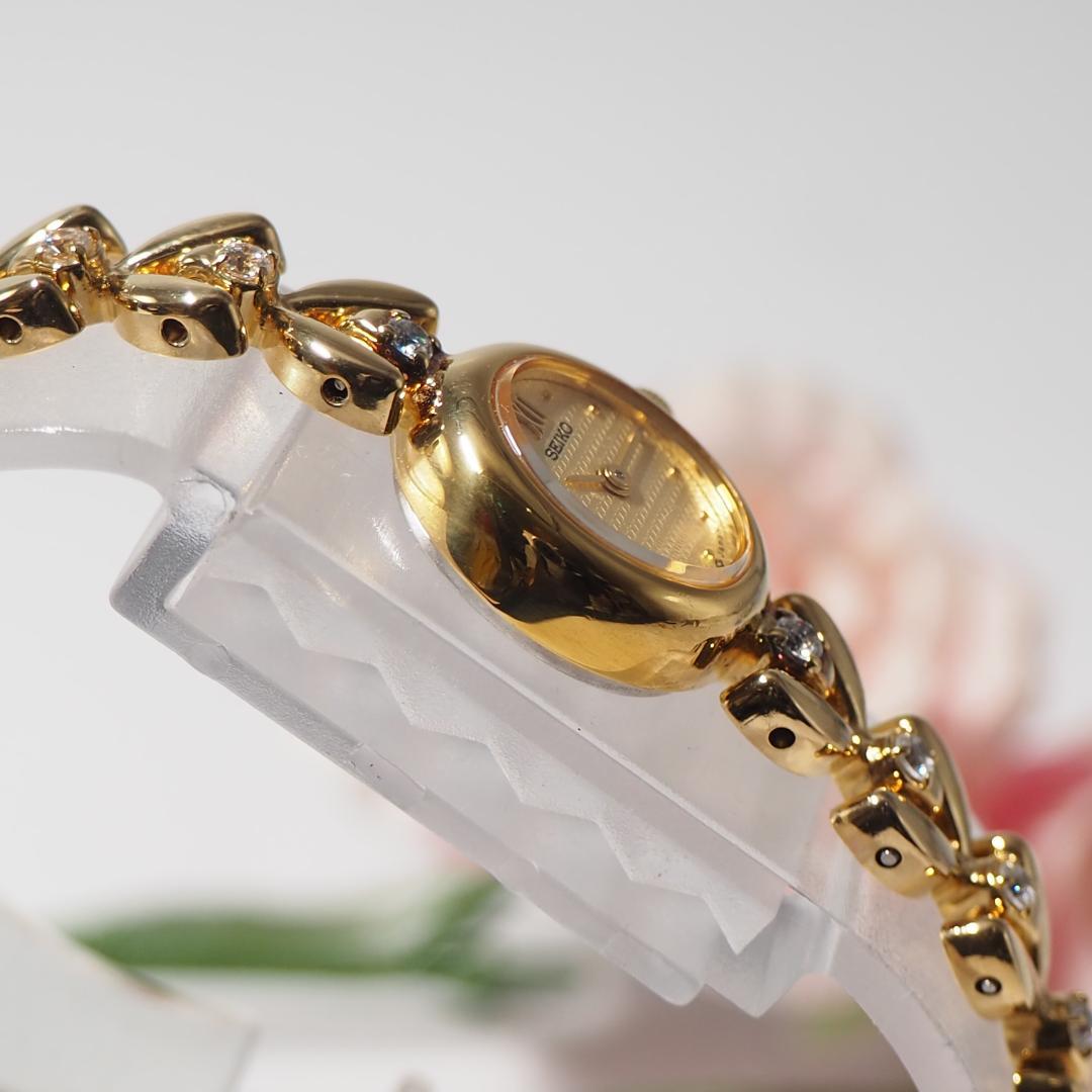 美品 セイコー SEIKO 1E20 バングルウォッチ 腕時計 ゴールド 920