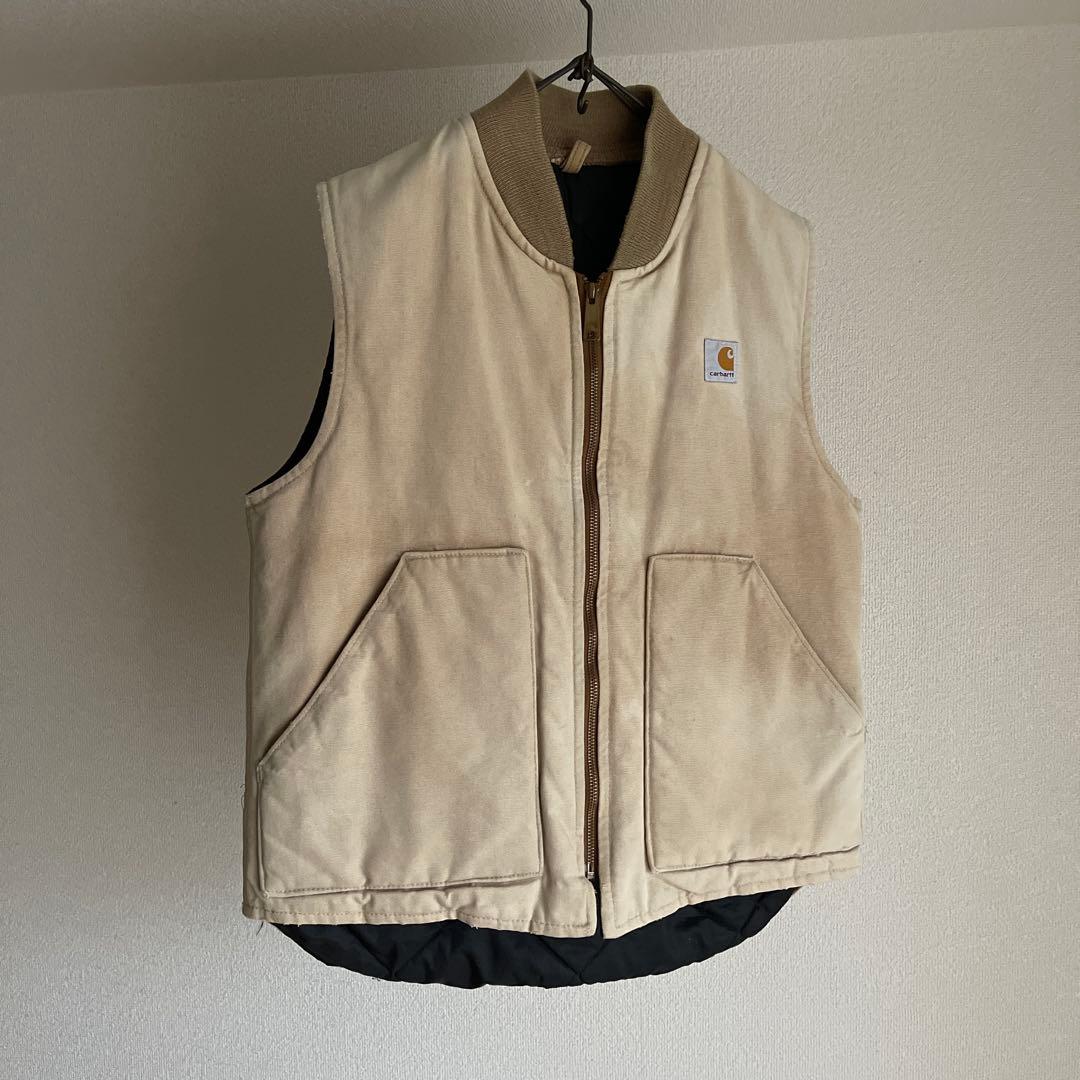 80's USA製Carhartt カーハート ダックベスト 胸ロゴ 腰ゴム M - メルカリ
