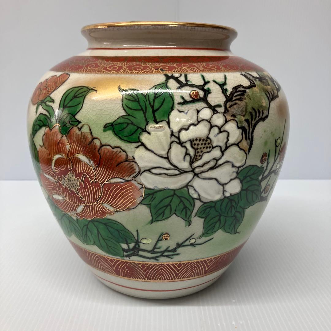 九谷焼】九谷 正峯 花瓶 花器 金縁 牡丹 インテリア 伝統工芸 - メルカリ