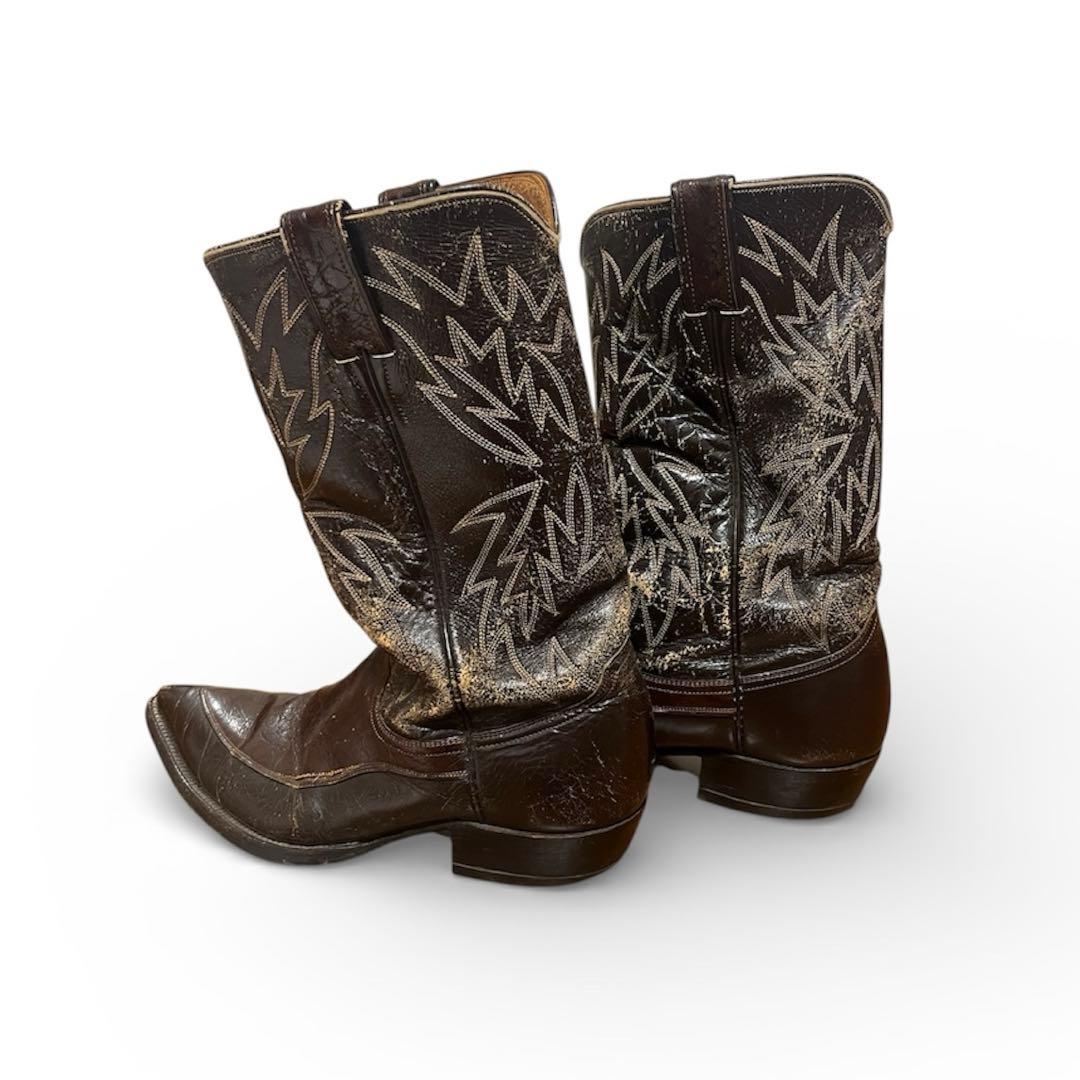 s*3様 1970s \"Justin\" ヴィンテージ ウエスタンブーツ ブラウン