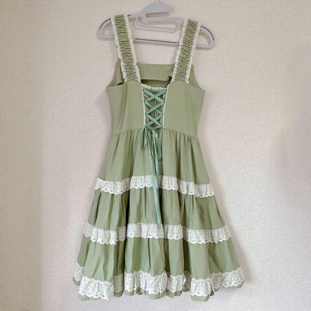 ベイビーザスターズシャインブライト BABYミルフィーユJSK 若草色 緑