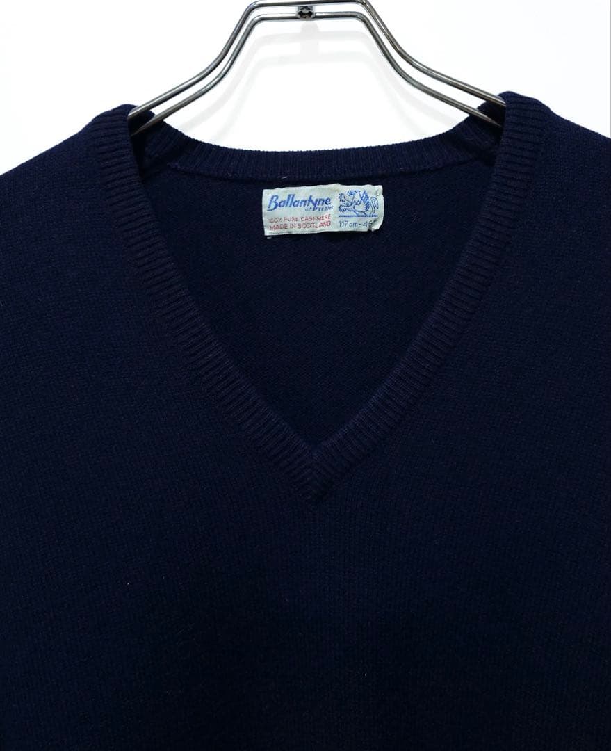 Ballantyne ネイビー カシミヤ ニット 46 XL - メルカリ