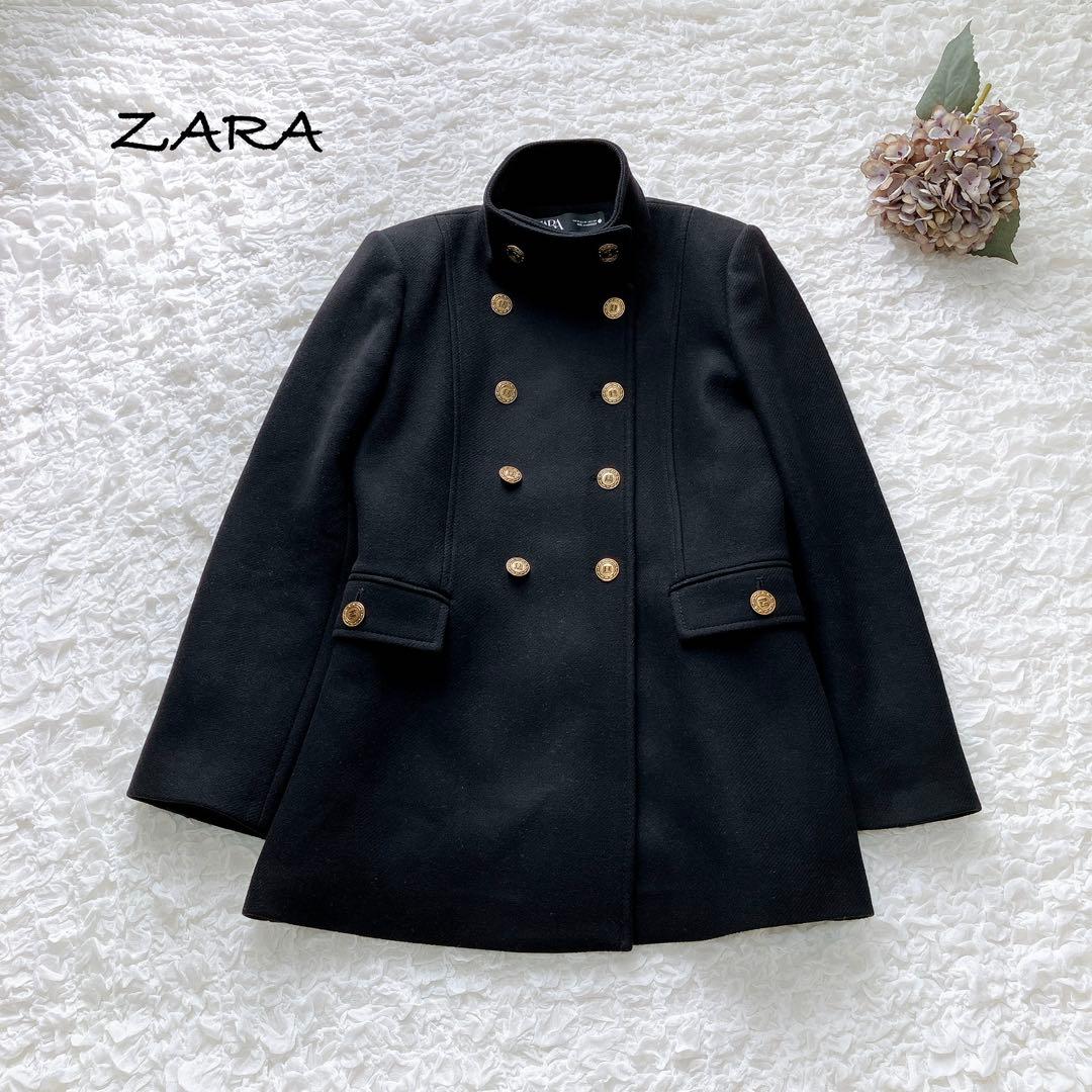 ザラ　マンテコ　ナポレオンコート　ジャケット　ブラック　M ZARA ザラ MANTECO ナポレオンジャケット 金ボタン ブラック 黒 - メルカリ