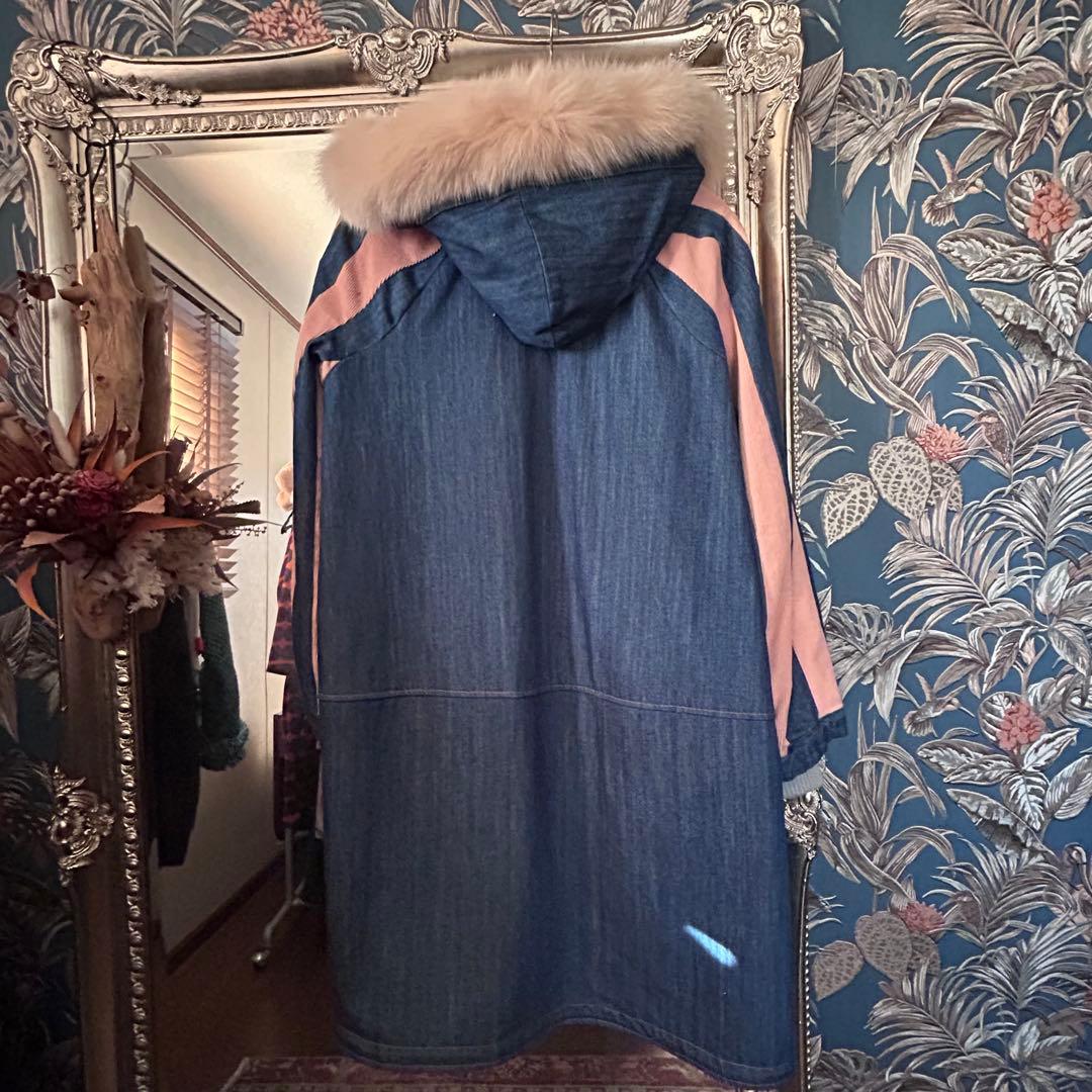 美品】ツモリチサト モッズコート デニム✖️コーデュロイ ファー付き