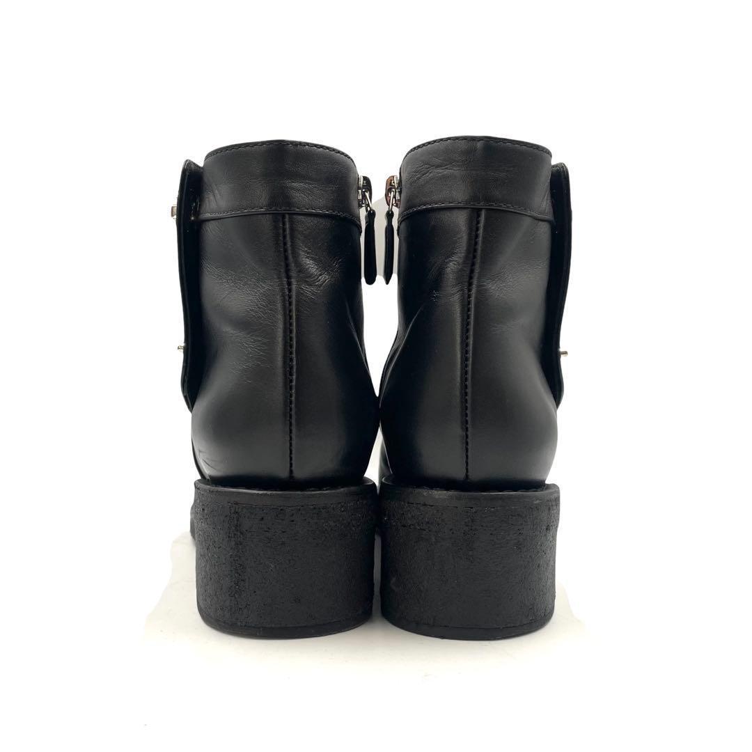 《超美品》CHANEL シャネル ショートブーツ ココマーク 本革 黒 36C