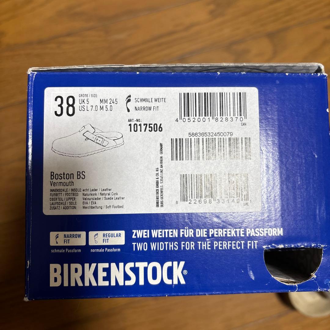 ビルケンシュトック ボストン 38 24.5cm レッド