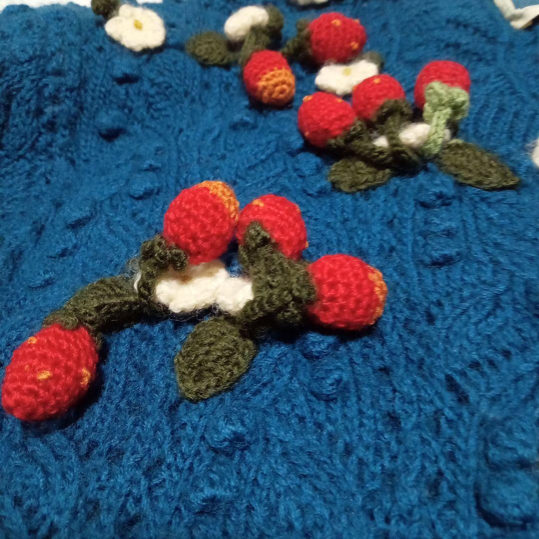 s*o様 ピンクハウス ニットカーディガン いちご・ハートモチーフ付き