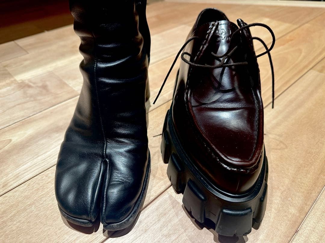 PRADA モノリスダービー　サイズ7(26.5cm〜27.0cm相当)