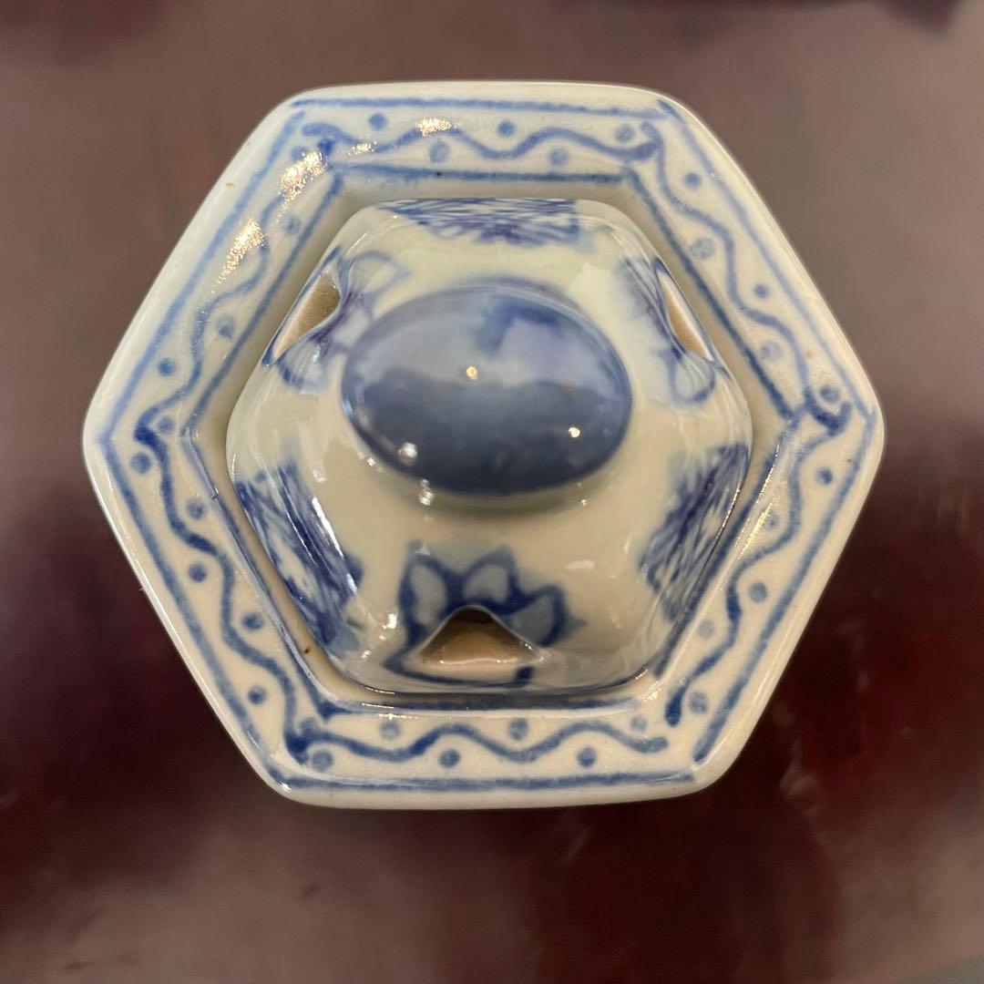 染付香炉 ミニサイズ 中国陶磁 古伊万里 同治年製 清時代 古美術