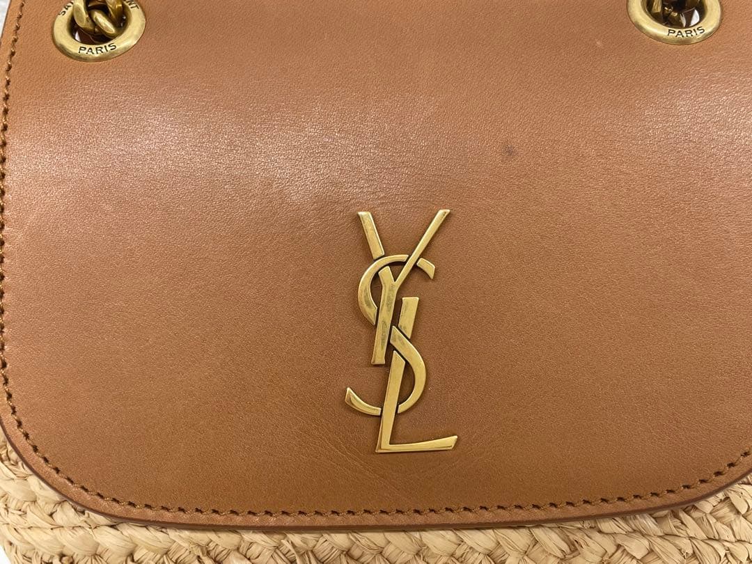 美品】箱 保存袋付き！サンローラン ラフィア カゴ ショルダーバッグ