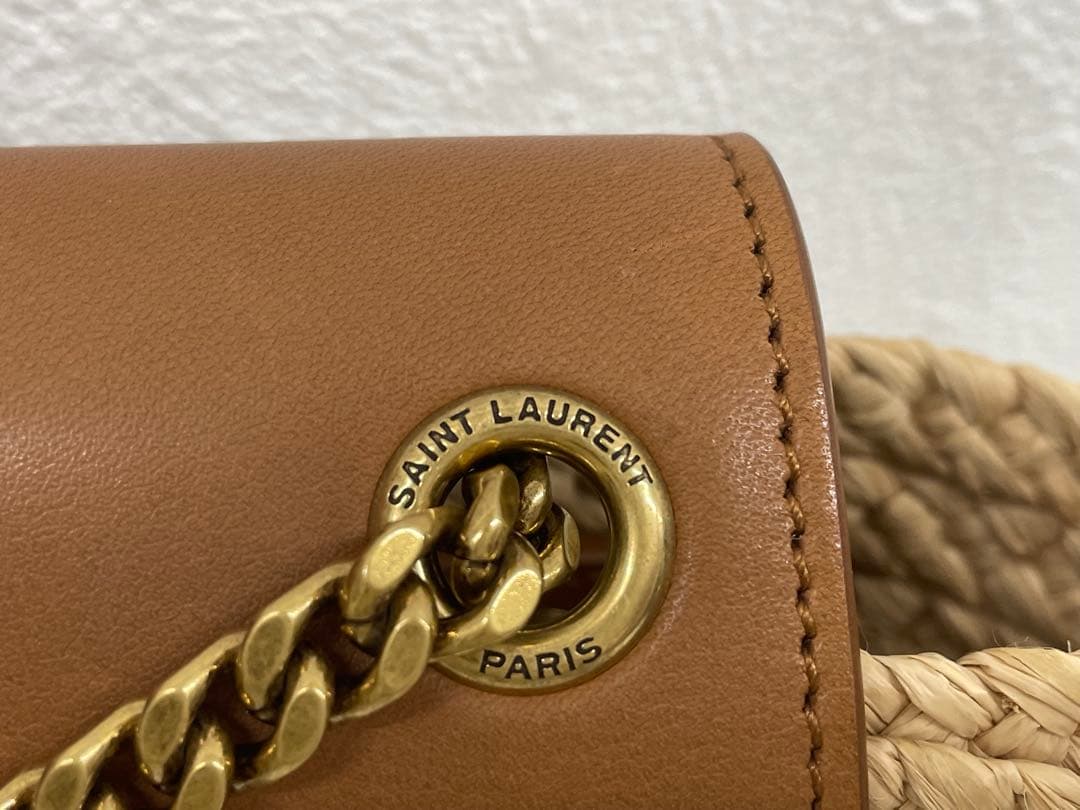 美品】箱 保存袋付き！サンローラン ラフィア カゴ ショルダーバッグ