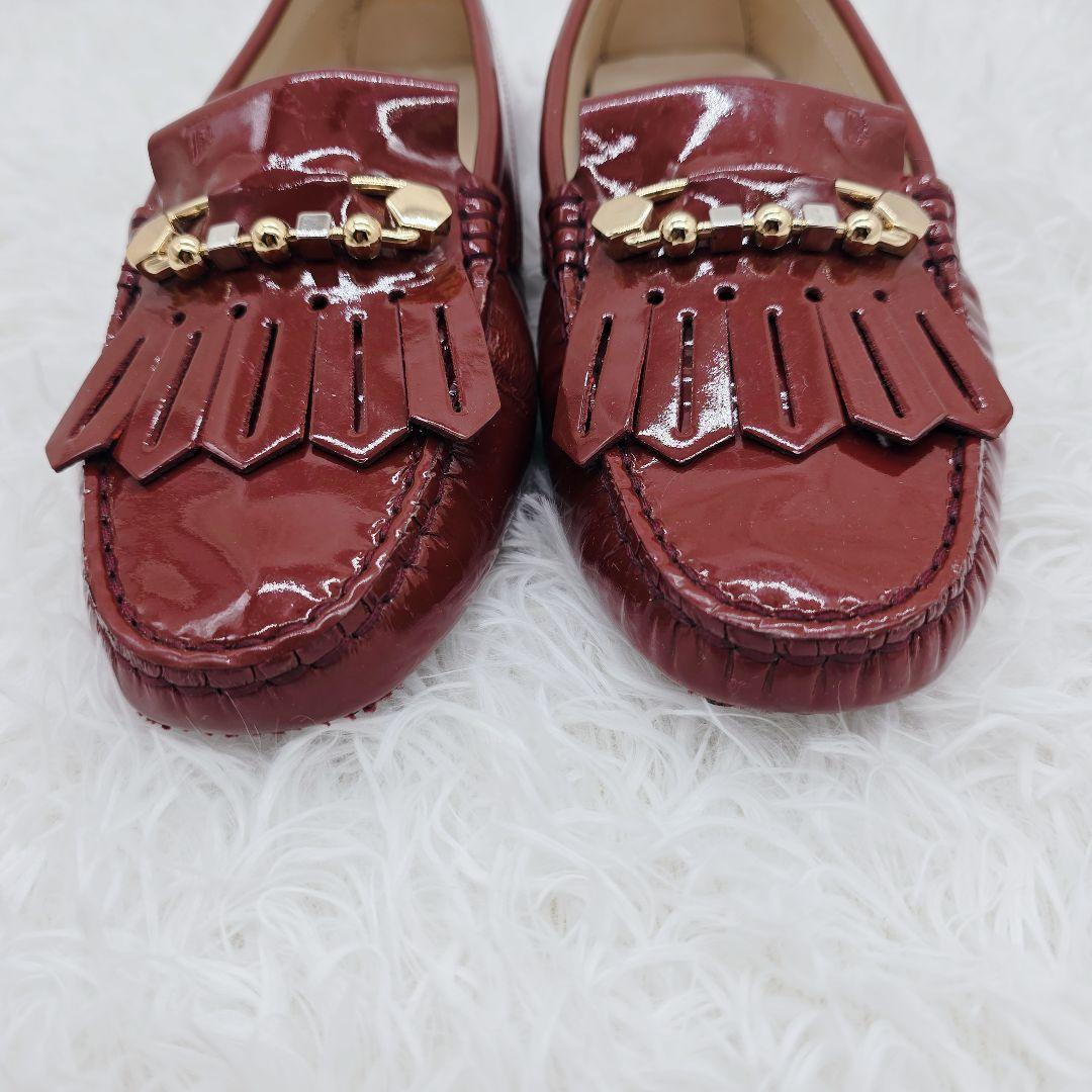✨超美品✨TOD'S エナメル タッセル ドライビングシューズ 24.5cm