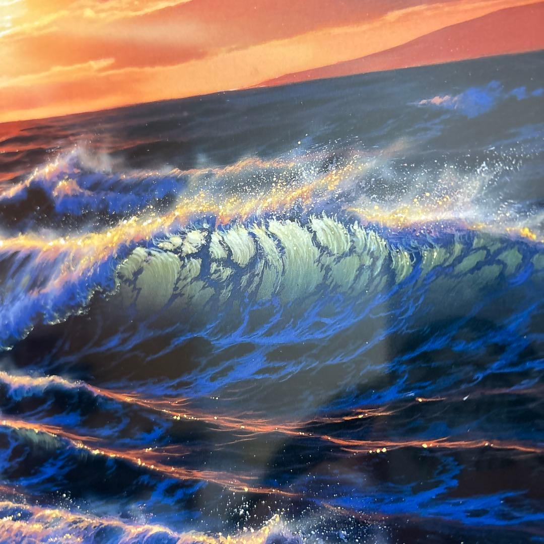 ラッセン ロマンスオブザシー 夕日 サンセット クジラ 風景 版画 額