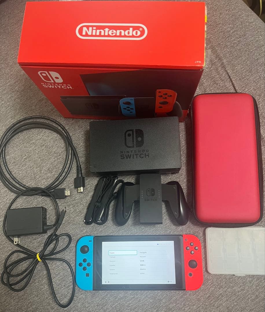 【完備品】Nintendo Switch ネオンブルー/ネオンレッド 本体 Nintendo Switch 本体【Joy-Con(L) ネオンブルー/(R) ネオンレッド