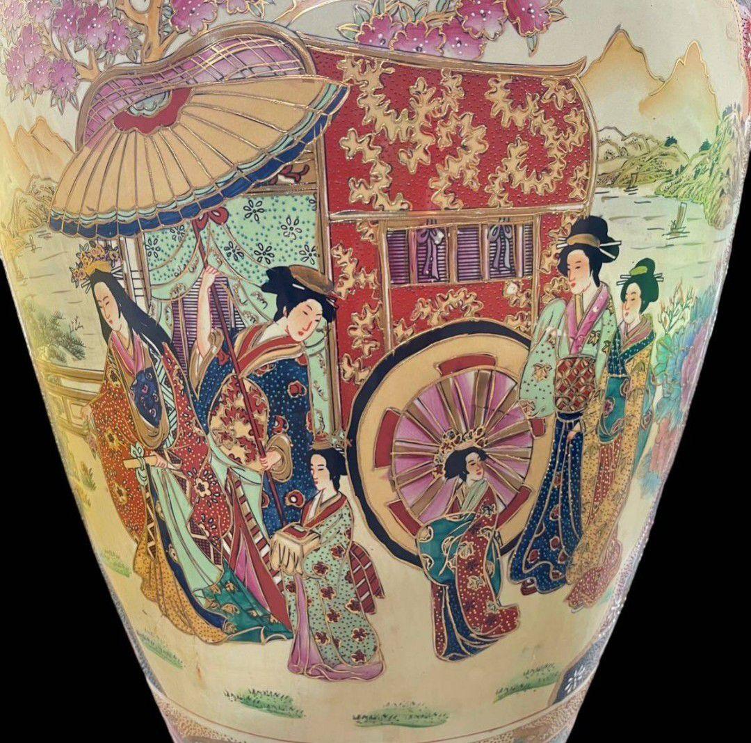 特大 美品】薩摩焼 沈降壺 高さ約130cm 特大 大型 花瓶 古中国 飾り壺