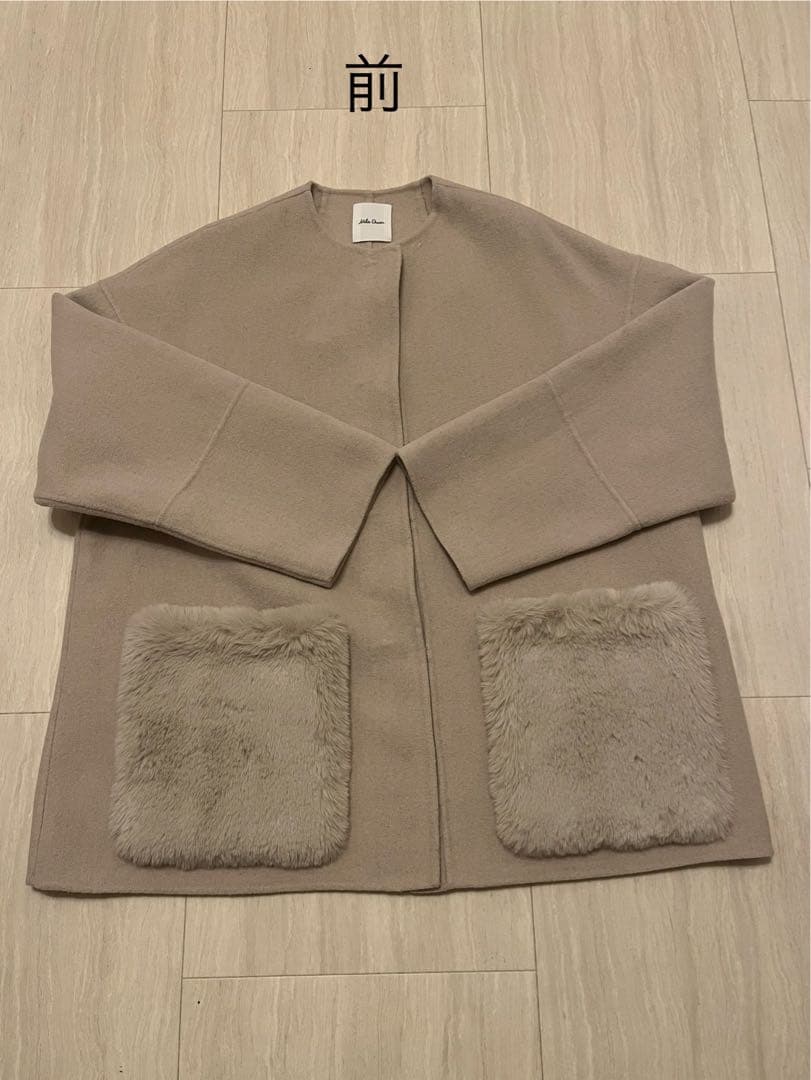 2025年　MilaOwen ミラオーウェン2wayファーポケットリバーコート WEB限定カラー】2wayファーポケットリバーコート(ハーフコート