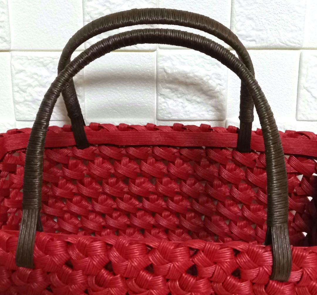 《 ぴいすけ》エコクラフトバンド　かごバック／花結び／２点