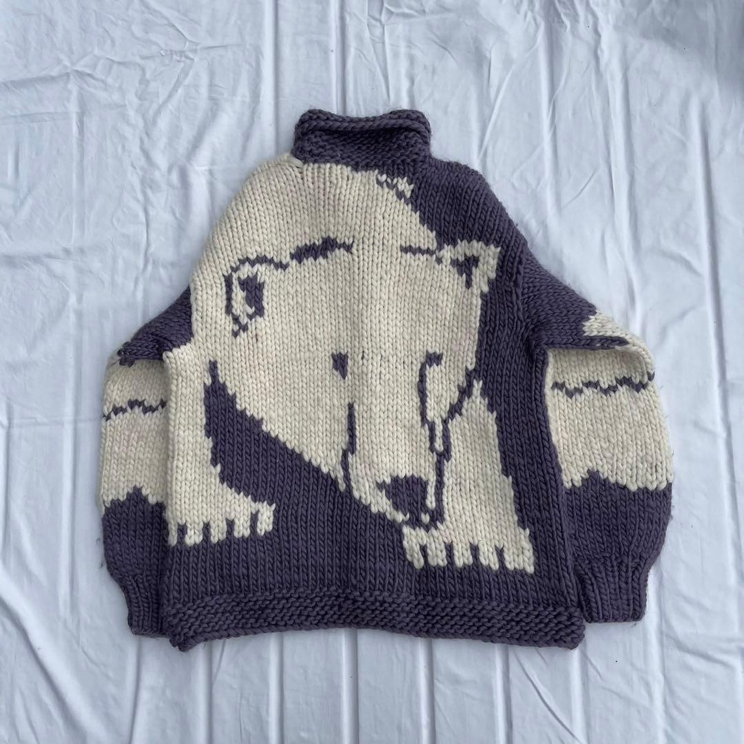 FAB 白熊シロクマカナディアンカウチンニットセーターカナダ製